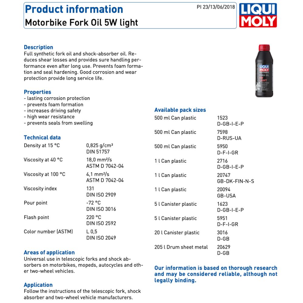 Liqui Moly Motorbike 5W Fork Oil