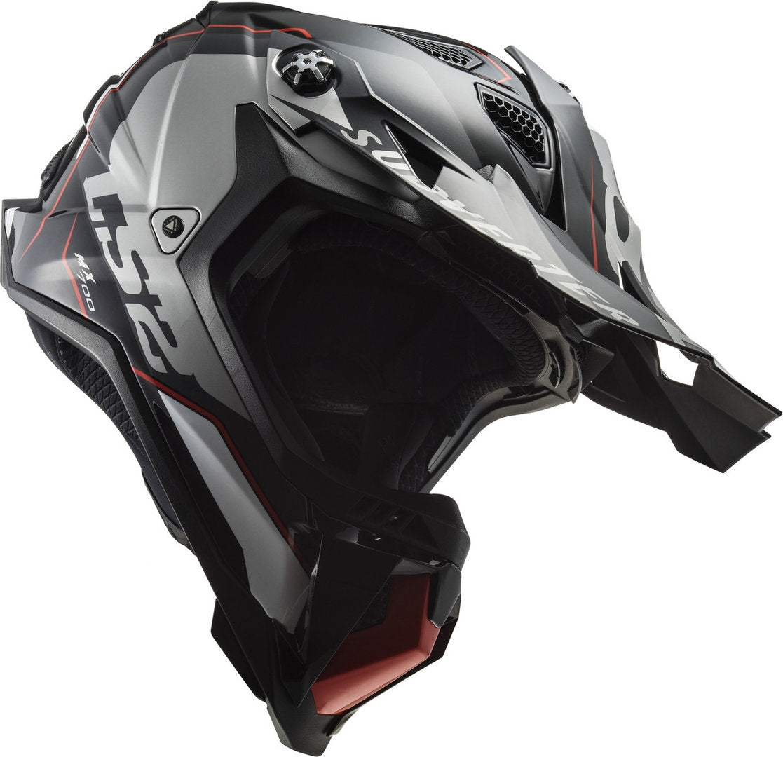 LS2 MX700 Subverter Evo Arched Black/Titanium Motocross Helmet