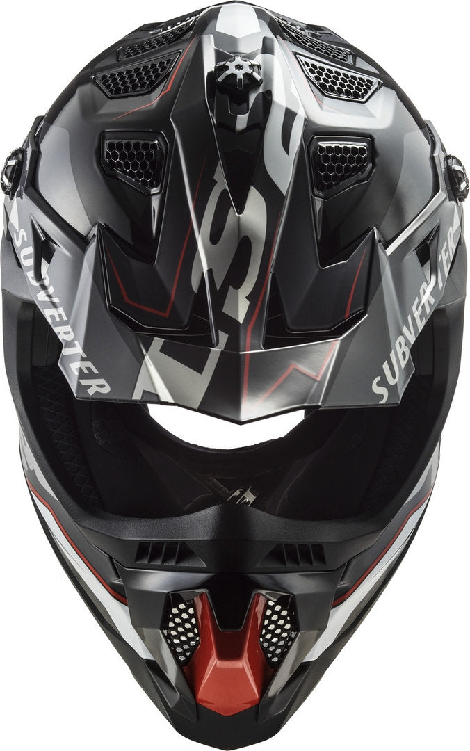LS2 MX700 Subverter Evo Arched Black/Titanium Motocross Helmet