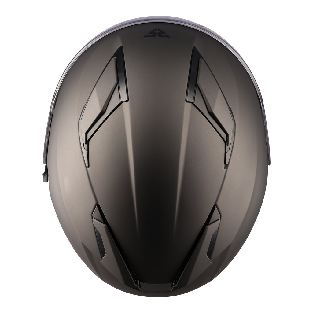 SGI Revo Matt Titanium Open Face Motorcycle Helmet