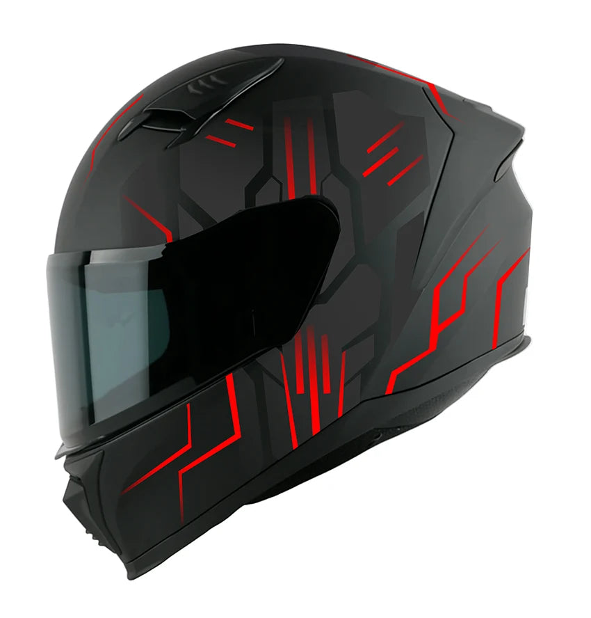 SGI Core Tron Red Full Face Helmet