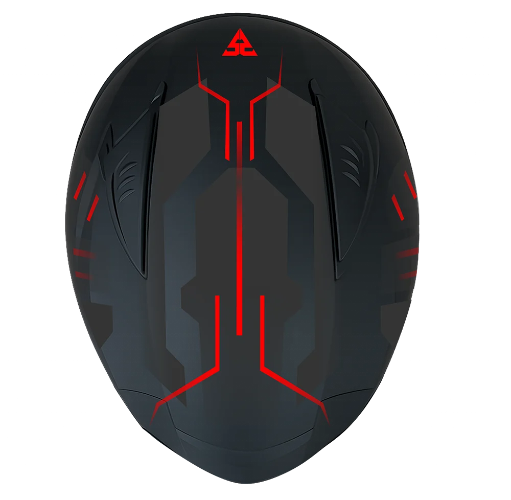 SGI Core Tron Red Full Face Helmet