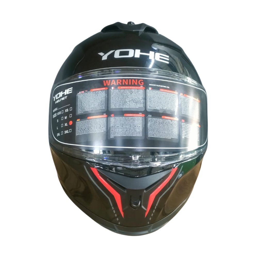YOHE 986A Shinny Black/Red Helmet