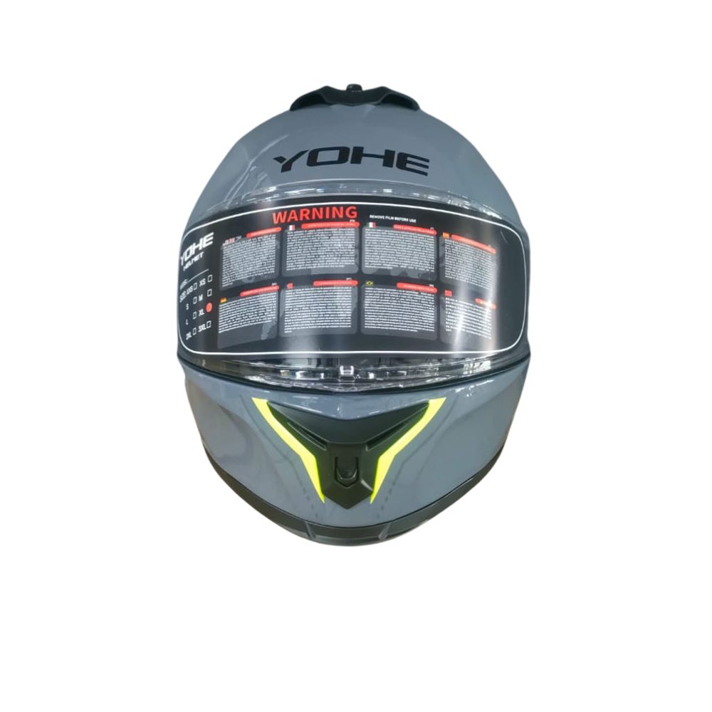 YOHE 986A Shinny Solid Grey Black/Yellow Helmet