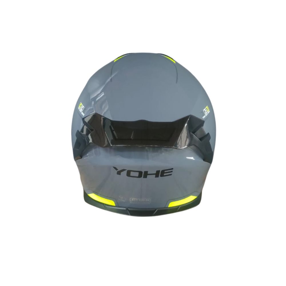 YOHE 986A Shinny Solid Grey Black/Yellow Helmet