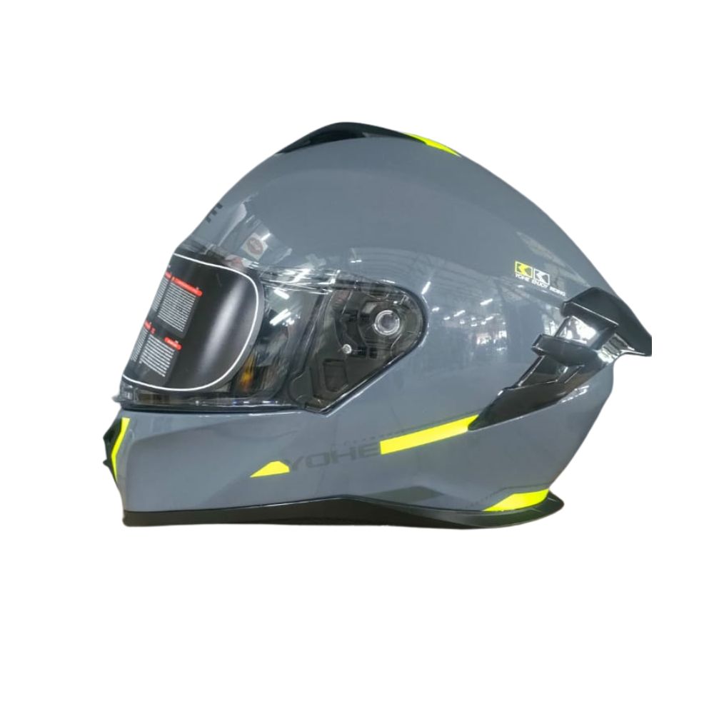 YOHE 986A Shinny Solid Grey Black/Yellow Helmet