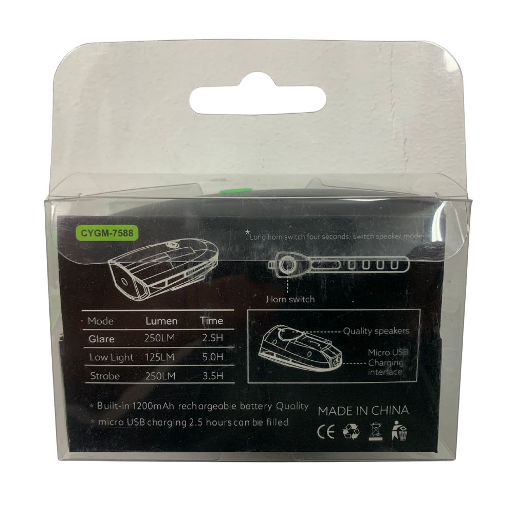 Aftermarket CYGM-7588 USB Front Bicycle Light