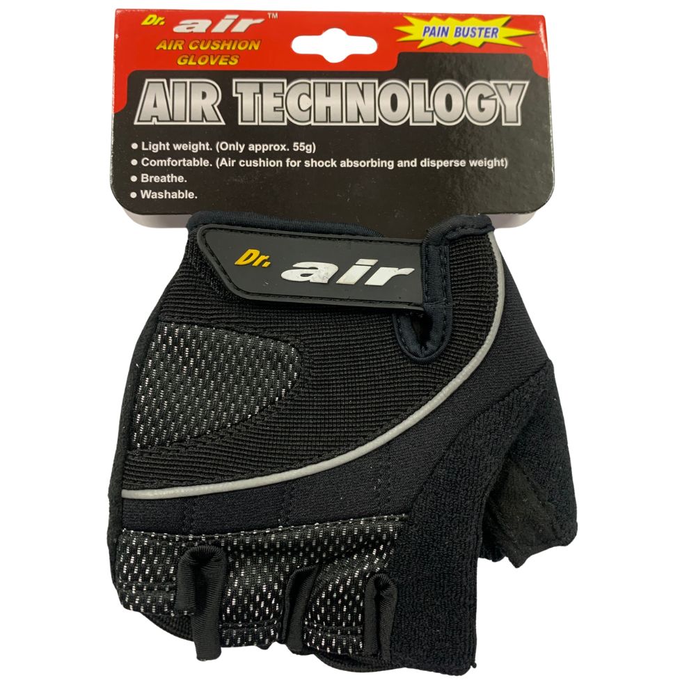 Dr Air MTB Air Cushion Black Fingerless Gloves