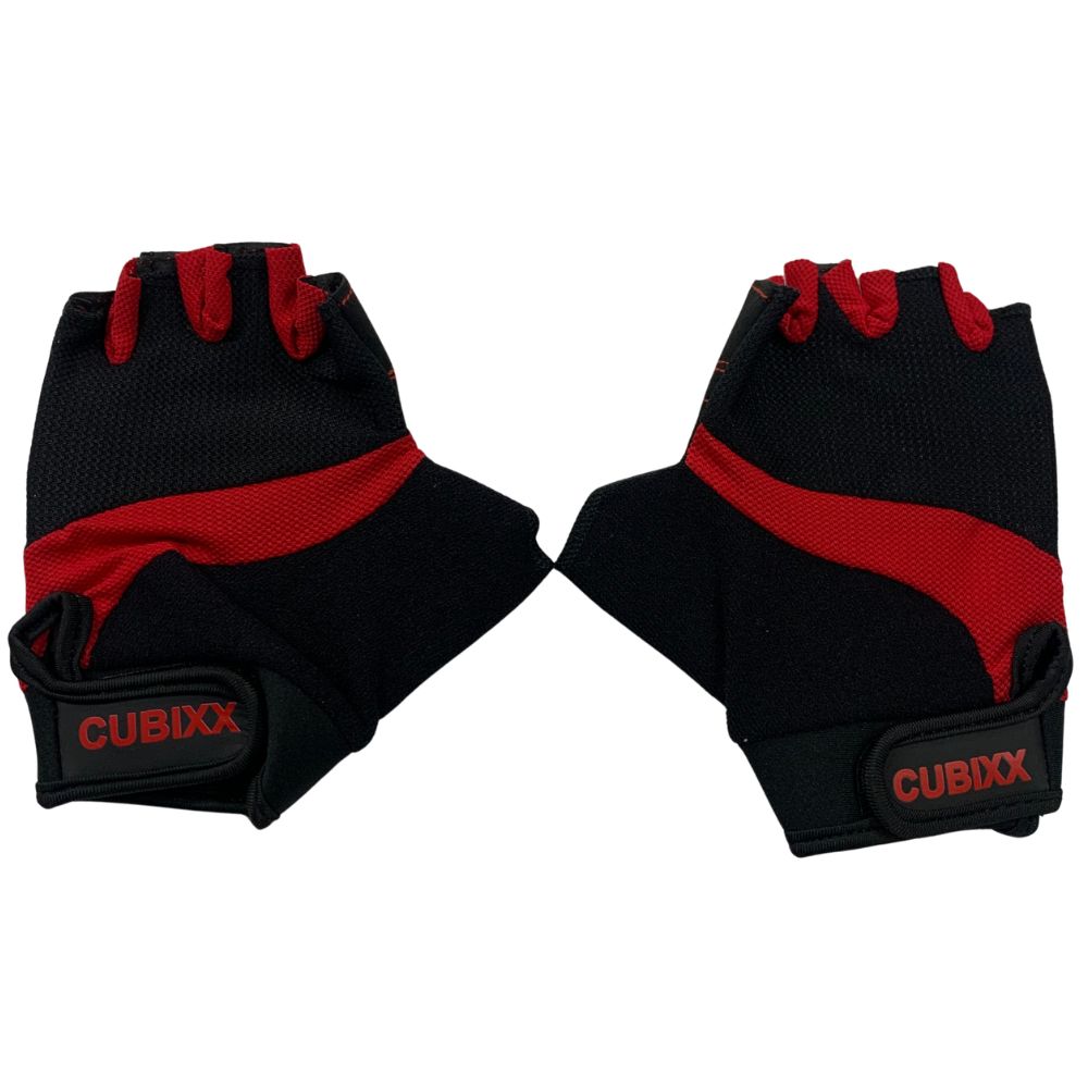 Cubixx MTB Red/Black Fingerless Gloves