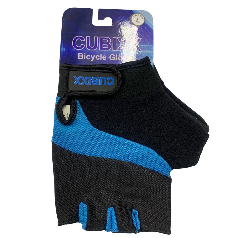 Cubixx MTB Blue/Black Fingerless Gloves