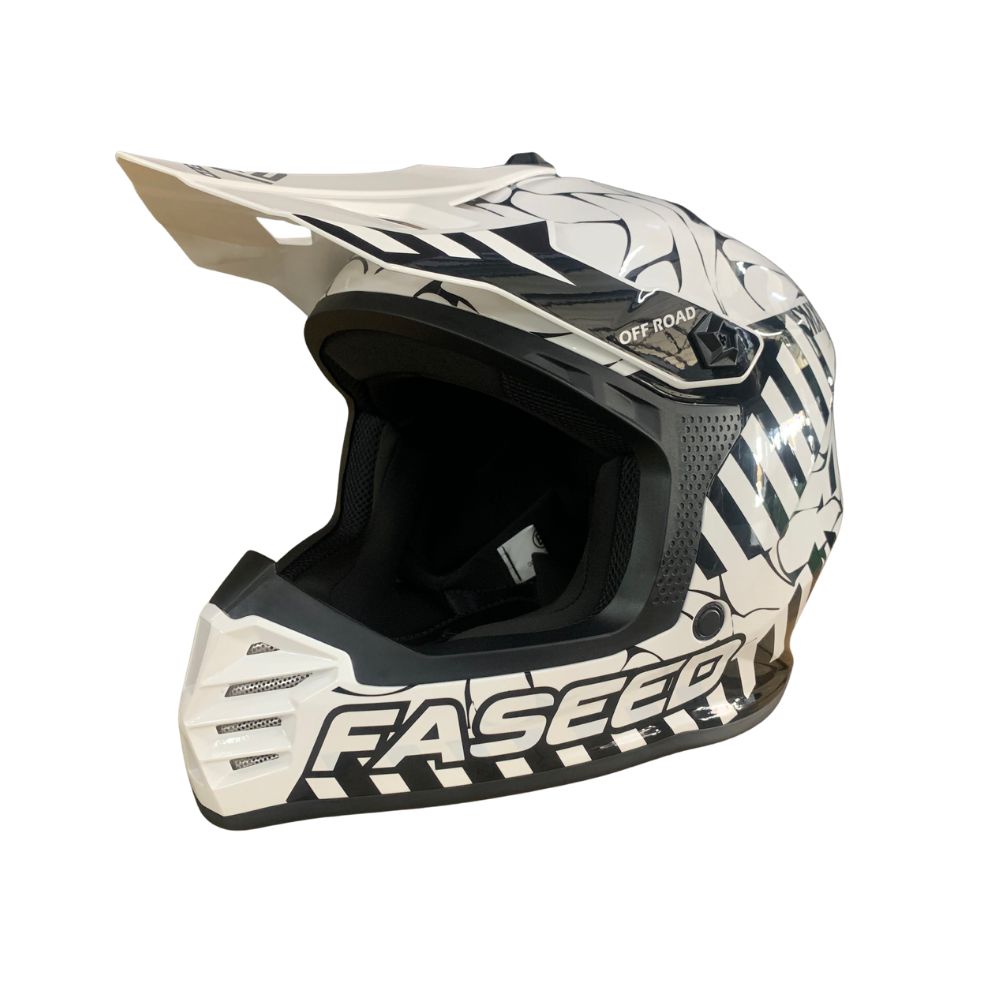 Faseed FS-618 Kids Alert White/Black Helmet