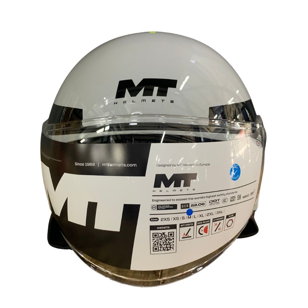 MT OF501 Street S Bezos C3 Gloss Grey Open Face Helmet
