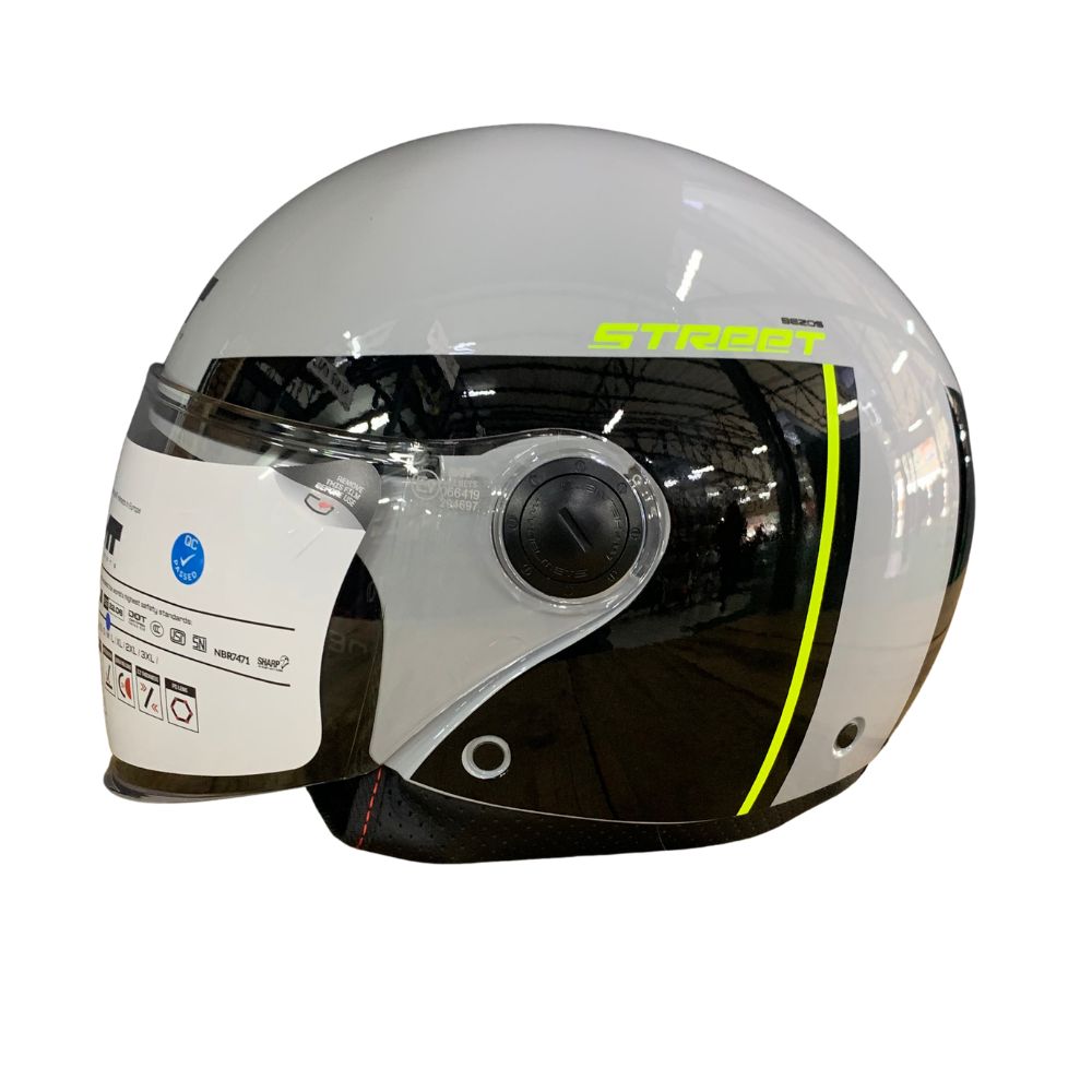 MT OF501 Street S Bezos C3 Gloss Grey Open Face Helmet
