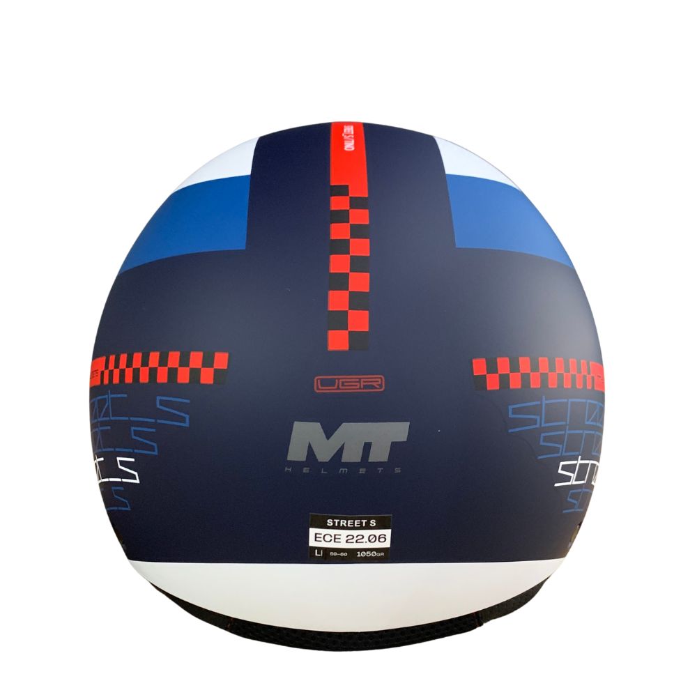 MT OF501 Street S Tino C17 Matt Blue/White Open Face Helmet