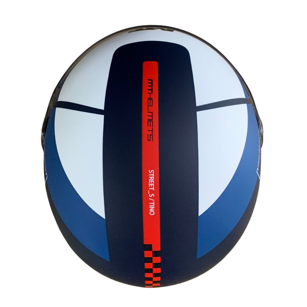 MT OF501 Street S Tino C17 Matt Blue/White Open Face Helmet