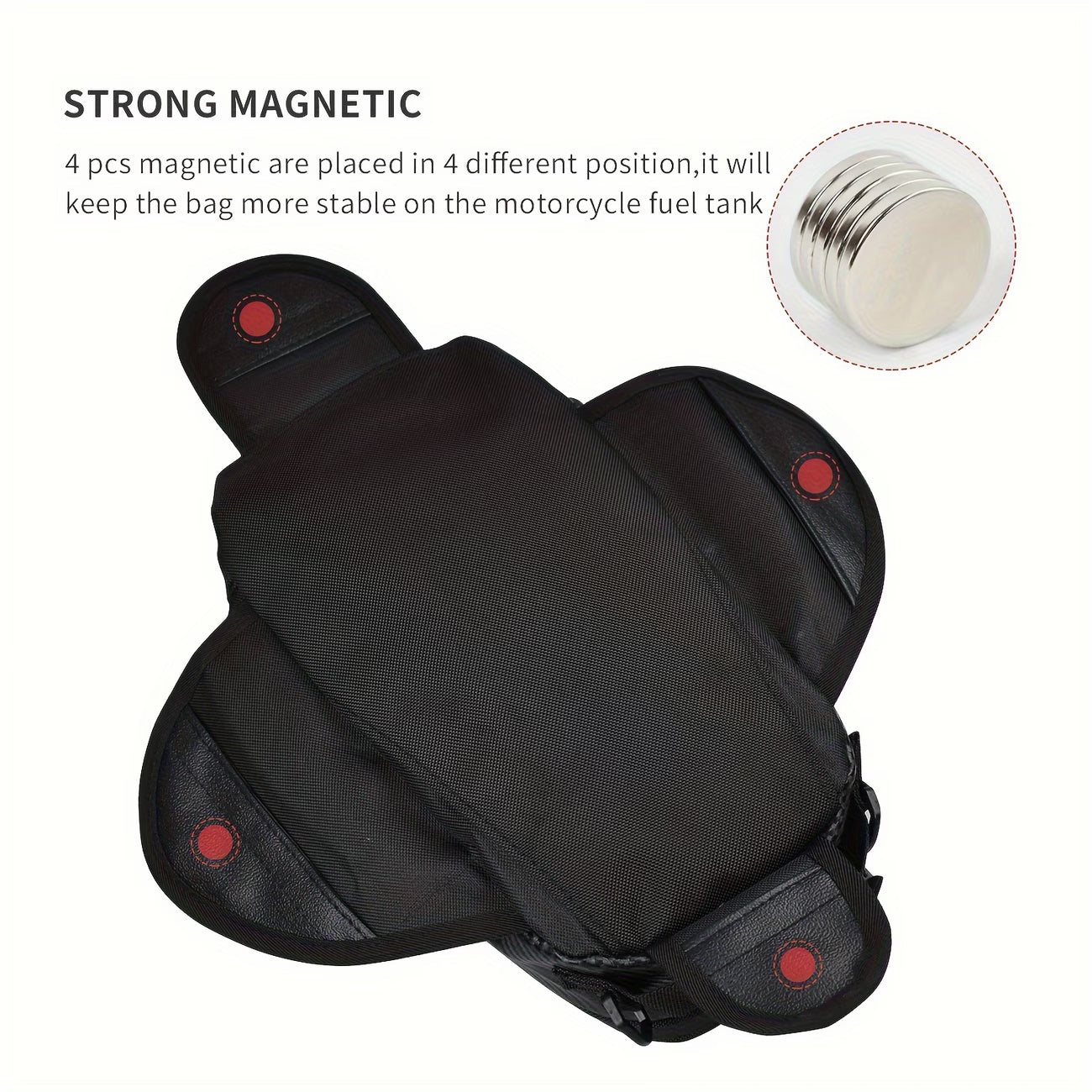 Aftermarket Universal Motorcycle Black Magnetic Tank Bag