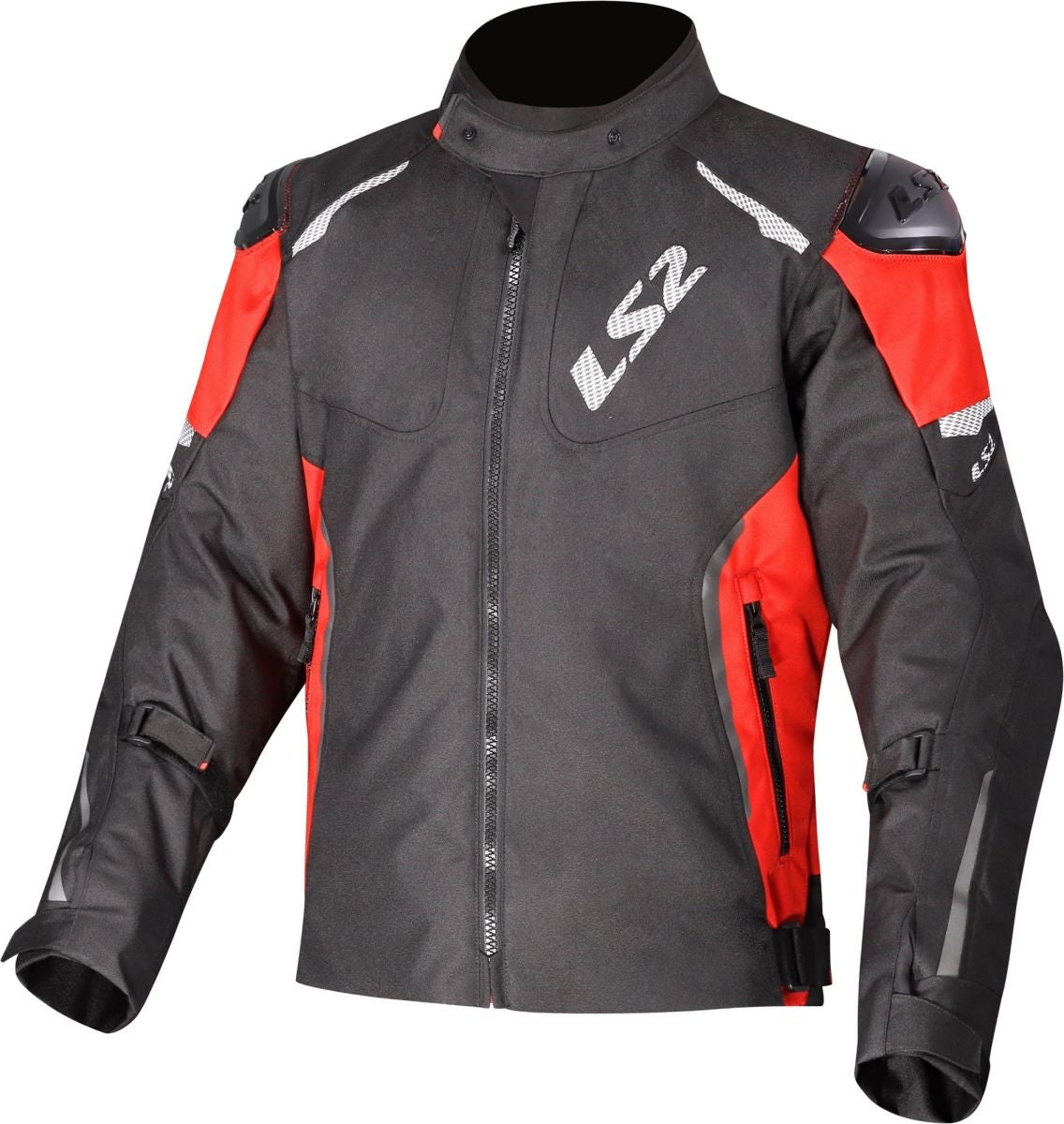 LS2 Zoom Man Waterproof Motorcycle Textile Black/Red Jacket