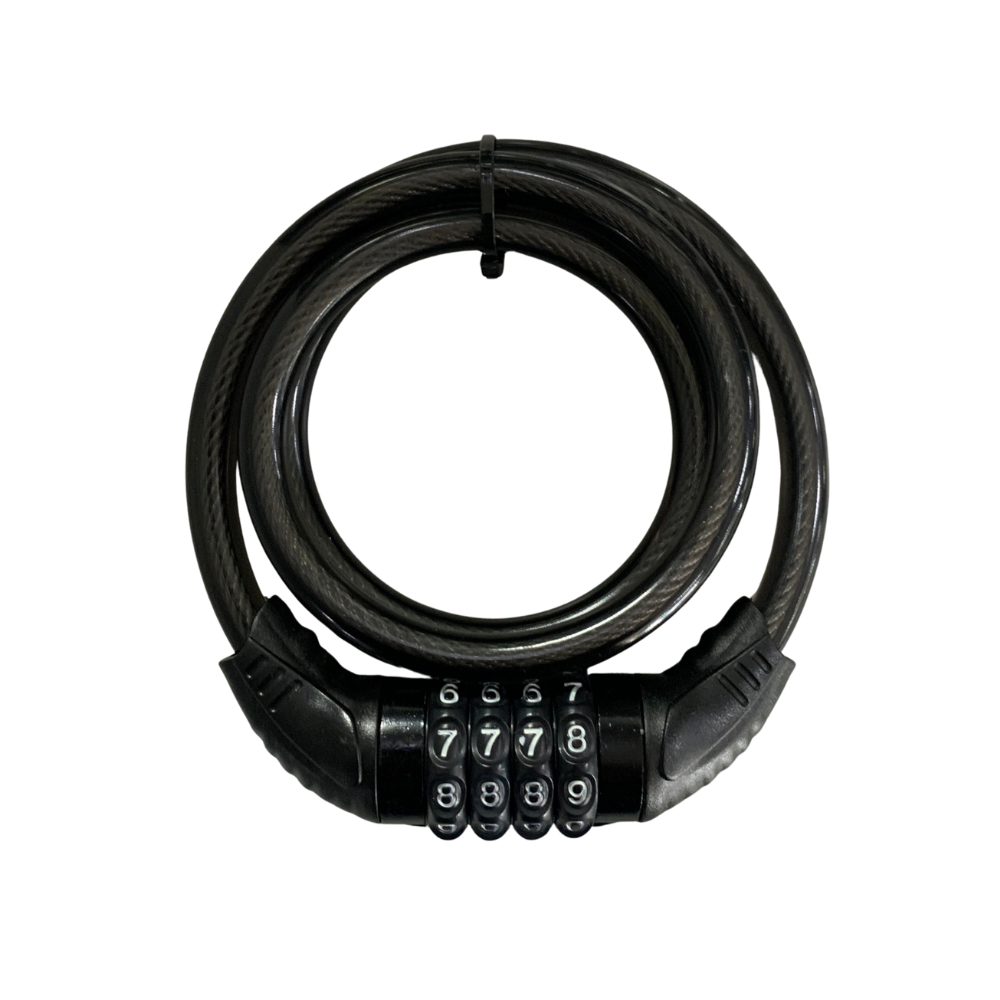 Heavy-Duty 4-Digit Combination Cable Lock – Black 1.1M