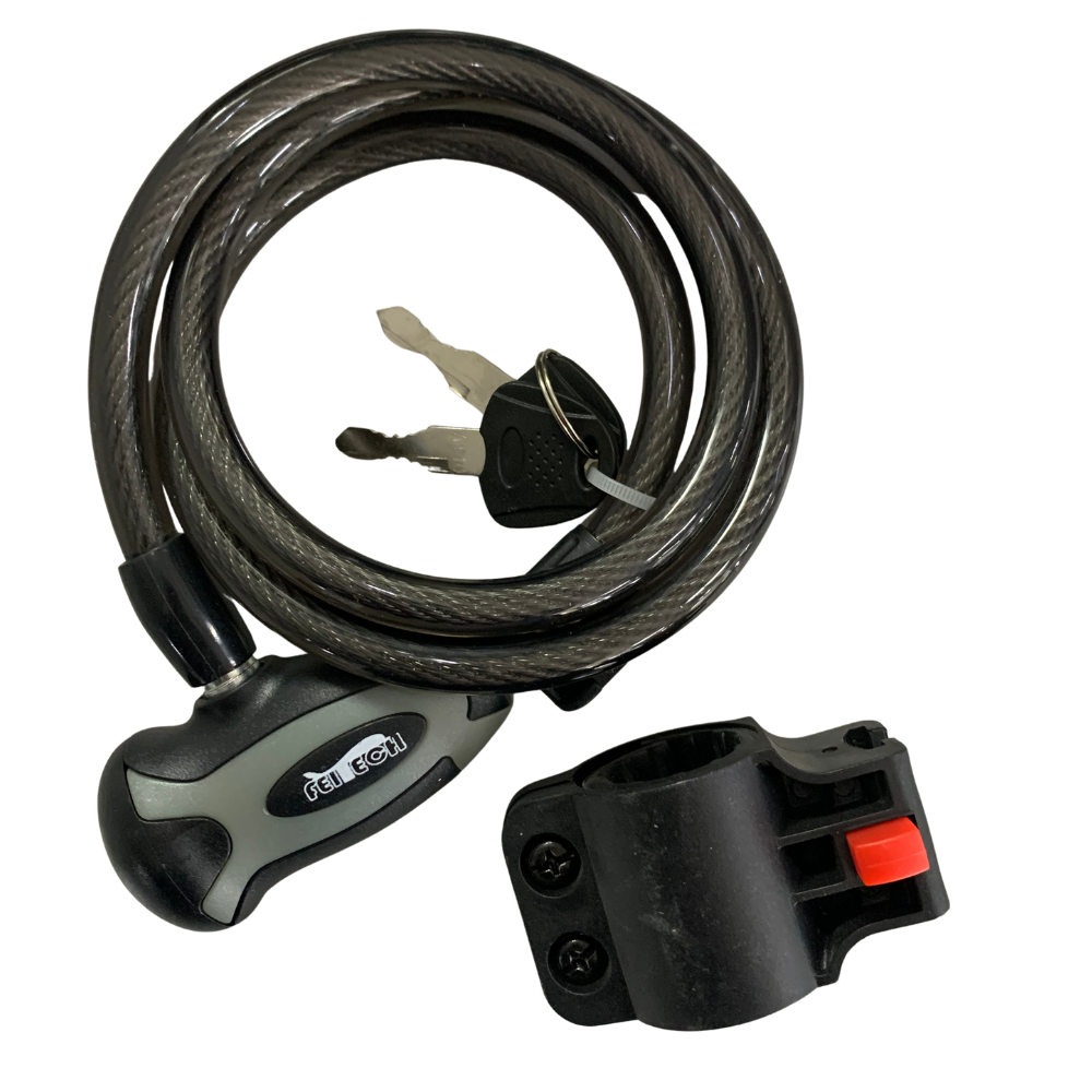 Cable Lock with Mounting Bracket & 2 Keys 10X1000MM