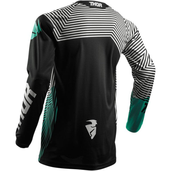Thor Pulse Geo Black/Teal Jersey