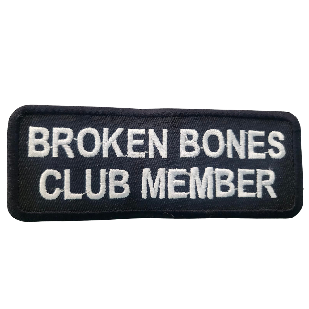 MC Auto: Motorcycle Waistcoat Patch With Broken Bones Club Member