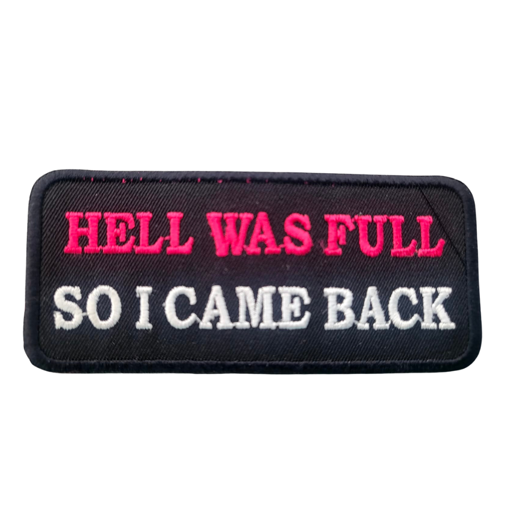 MC Auto: Motorcycle Waistcoat Patch With Hell Was Full