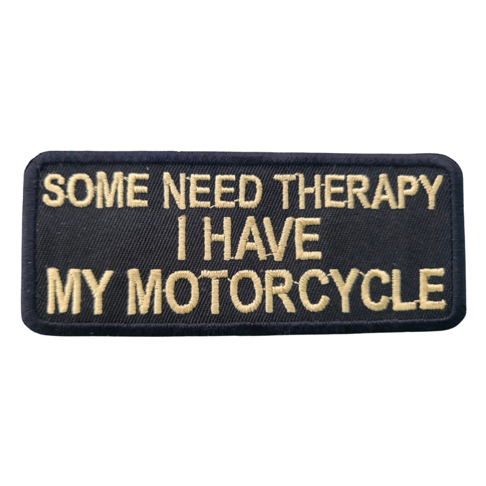 MC Auto: Motorcycle Waistcoat Patch With Beige Some Need Therapy