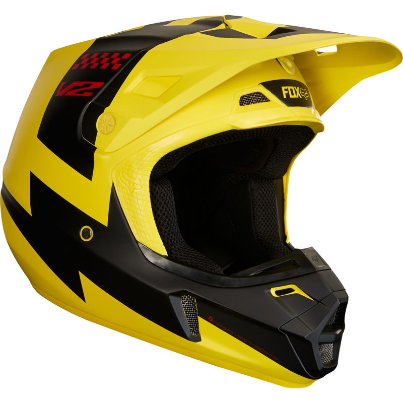 MC Auto: Fox V2 Mastar Yellow Helmet
