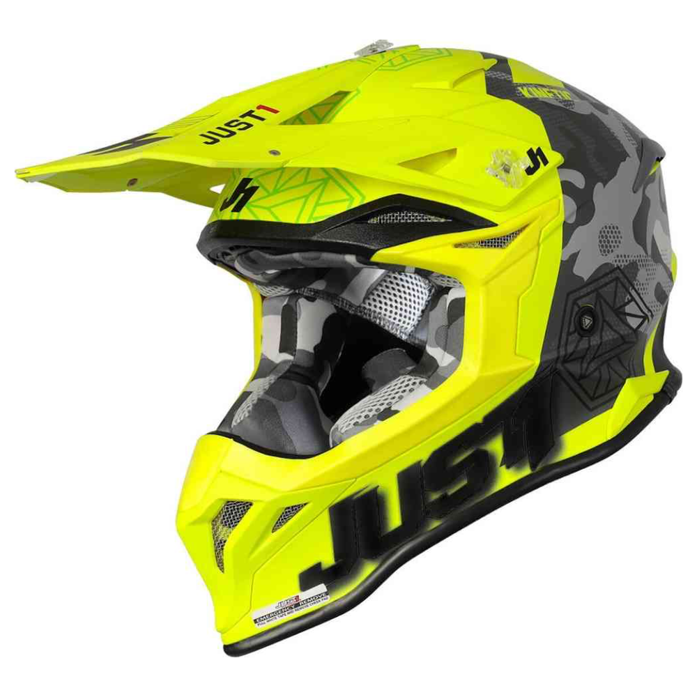 Just 1 J39 Kinetic Motocross Fluo Yellow/Black Helmet