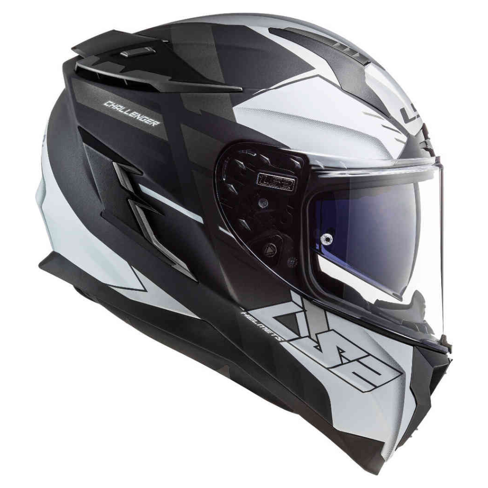MC Auto: LS2 FF327 Challenger Alert Titanium Silver Helmet