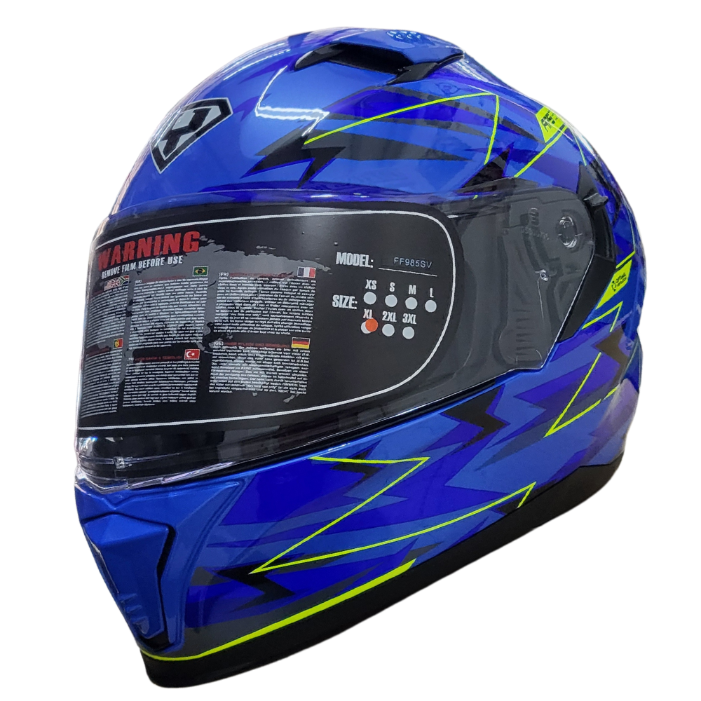 MC Auto: YOHE 985SV Blue/Yellow Helmet