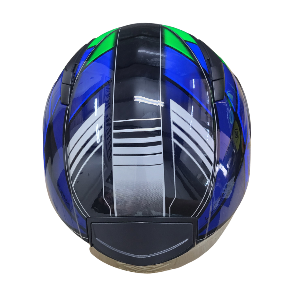 MC Auto: Faseed FS-816 14-1 Multi Green/Blue Helmet