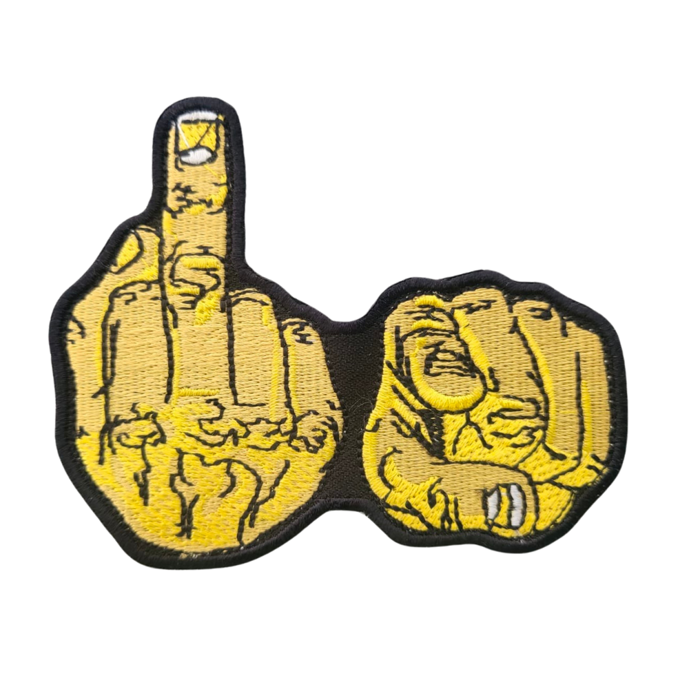 MC Auto: Motorcycle Waistcoat Patch With Middle Finger