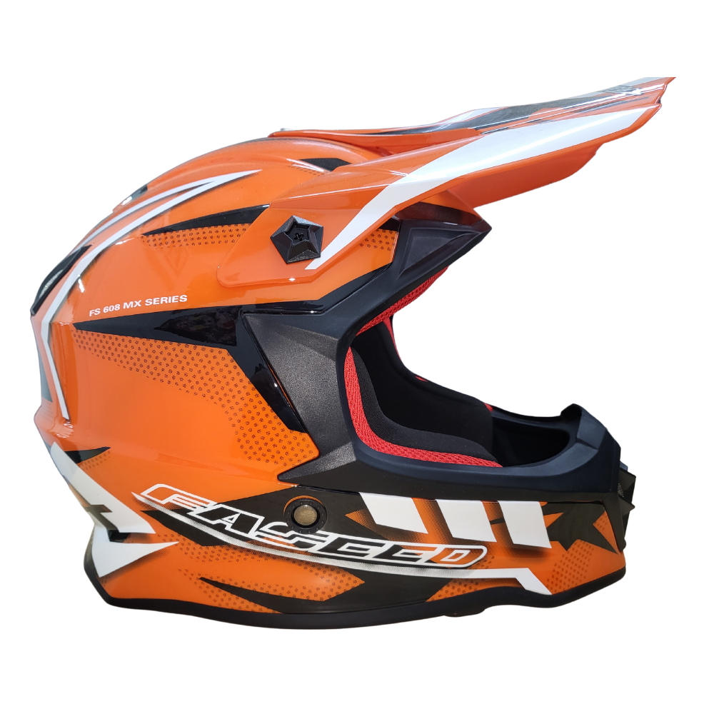 MC Auto: Faseed 608 Kids Orange/White/Black Helmet