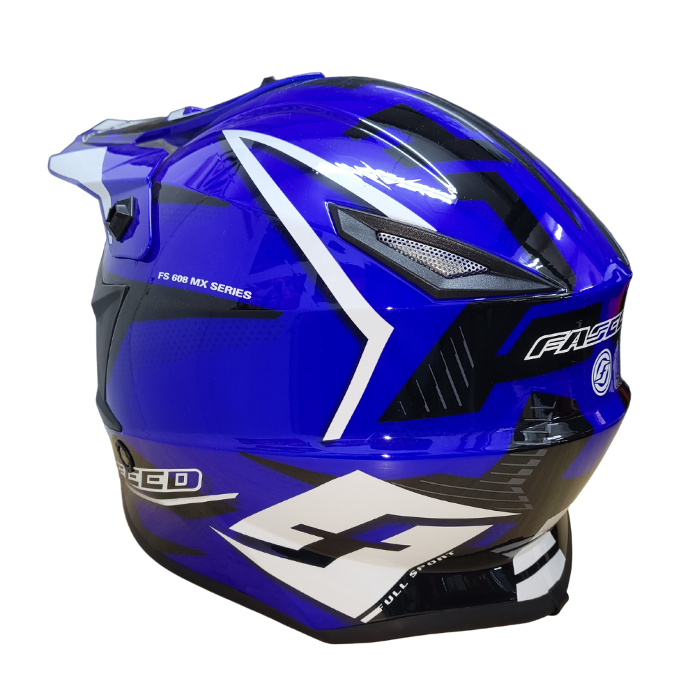 MC Auto: Faseed 608 Kids Blue/White/Black Helmet