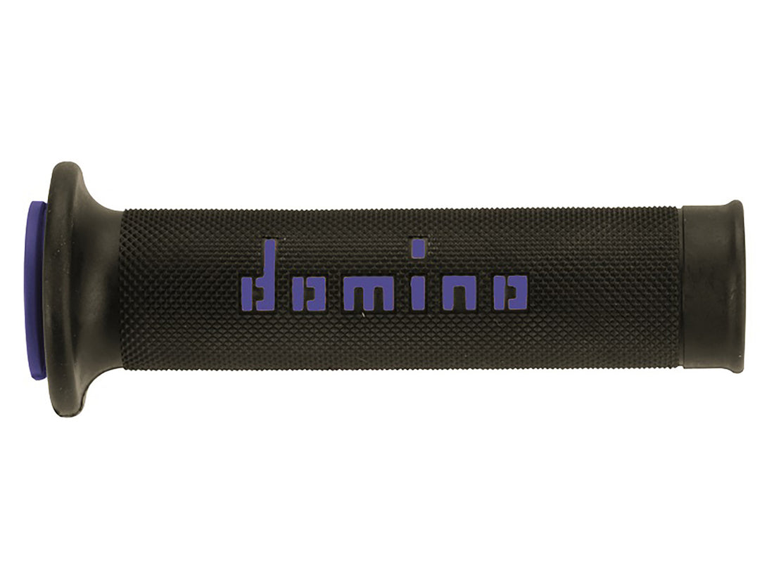 Domino Replica A010 MotoGP Grips – Black/Blue, Open Ends, 22/24mm ID