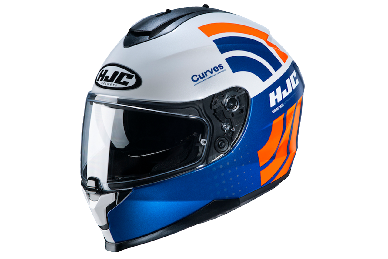 MC Auto: HJC C70 Curves MC27 Blue/Orange Helmet