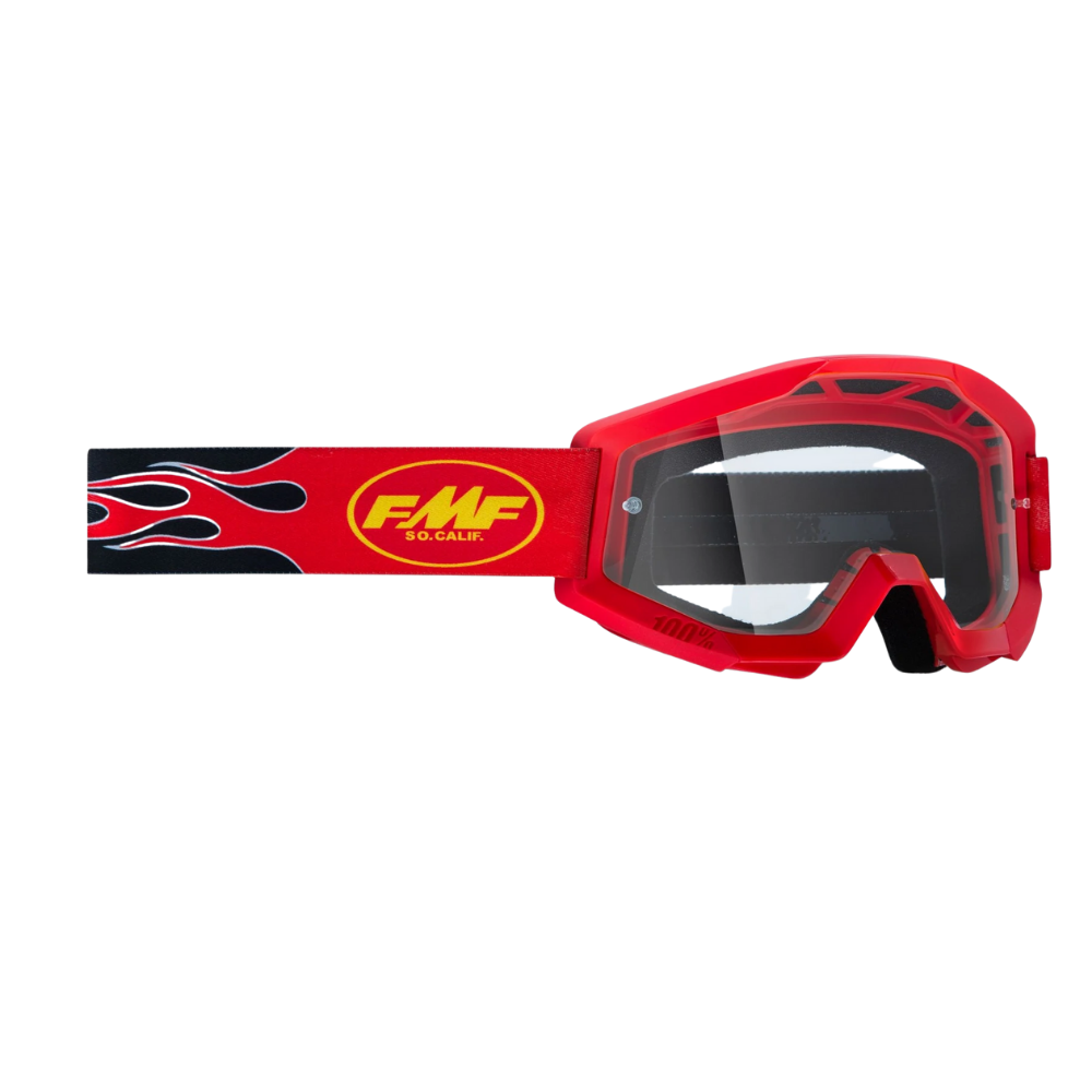 MC Auto: FMF PowerCore Flame Red Clear Goggle