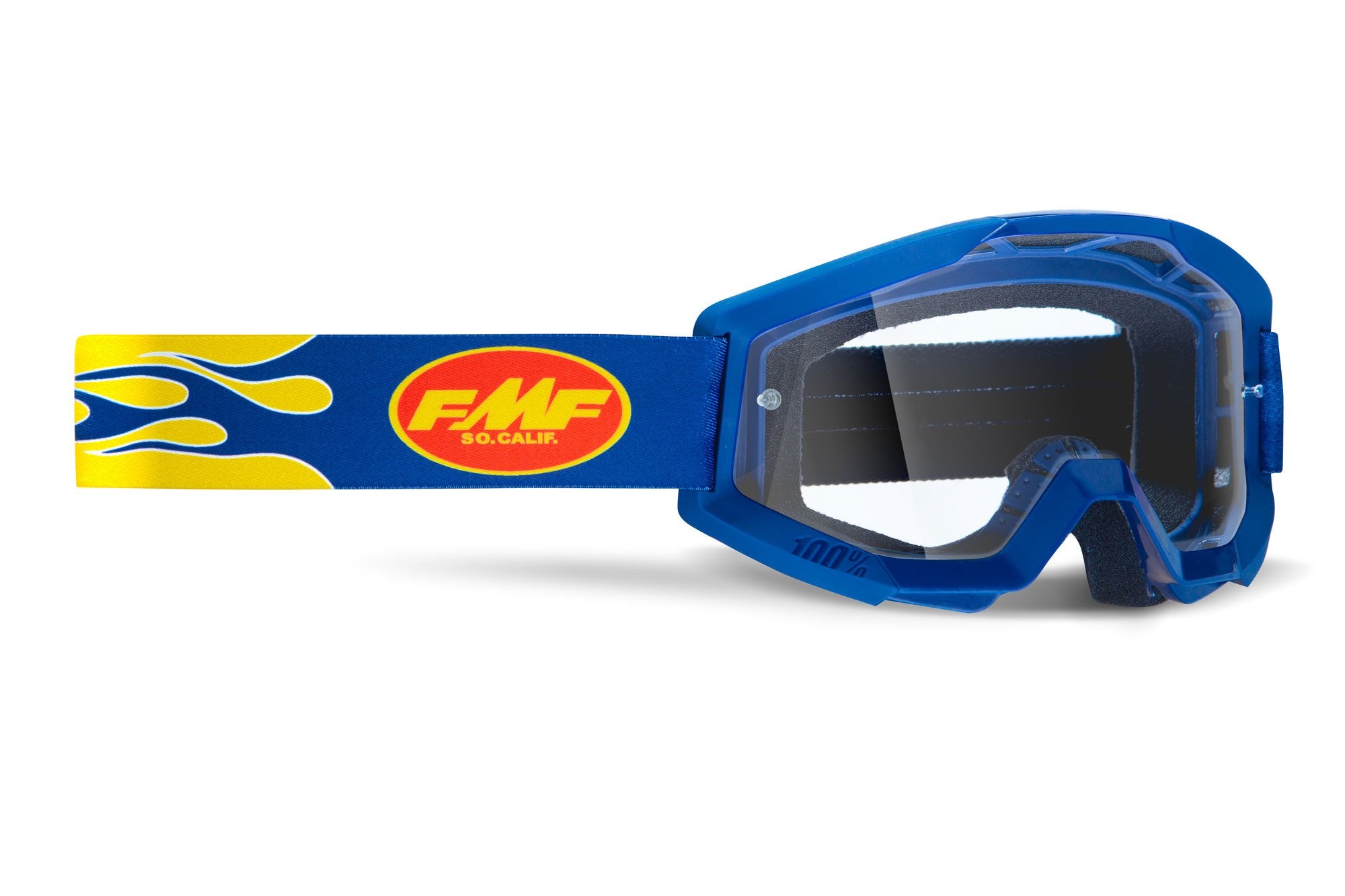 MC Auto: FMF PowerCore Flame Navy Clear Goggle
