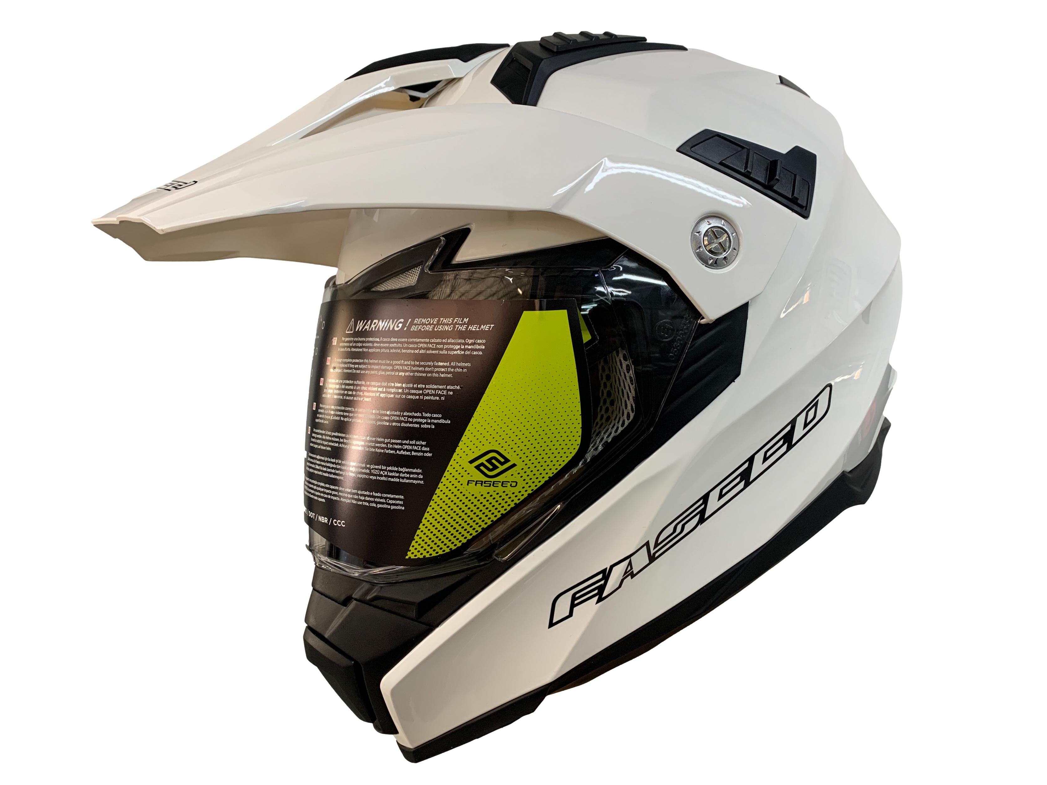 MC Auto: Faseed FS-606 Solid White Helmet