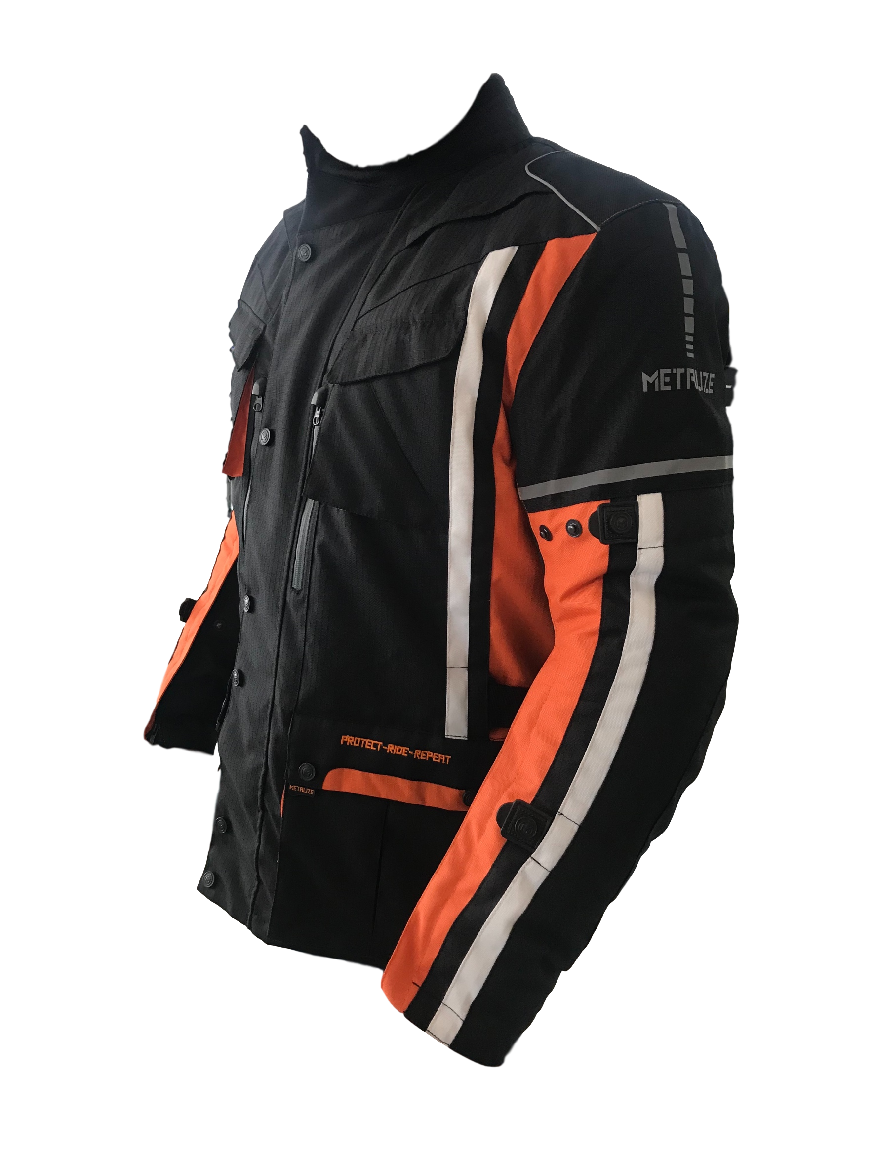 MC Auto: Metalize Textile 404 Black/Orange Jacket