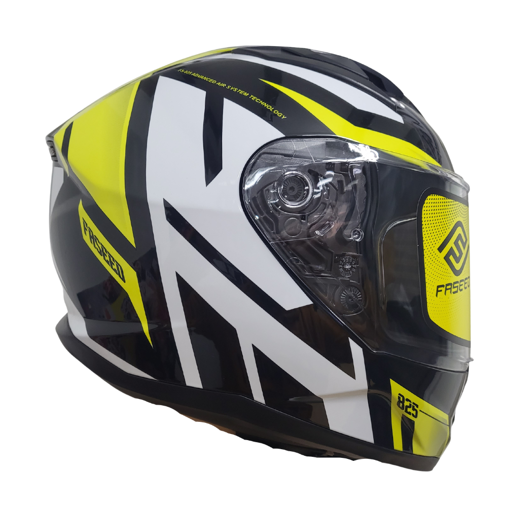 MC Auto: Faseed FS-825 Yellow/ Black/ White Helmet