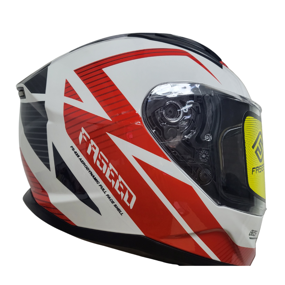 MC Auto: Faseed FS-825 Red/ White/ Black Helmet