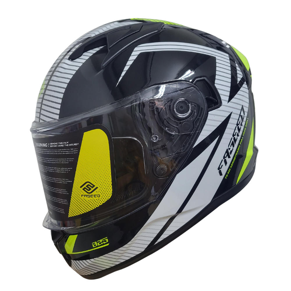 MC Auto: Faseed FS-825 Yellow/ White/ Black Helmet