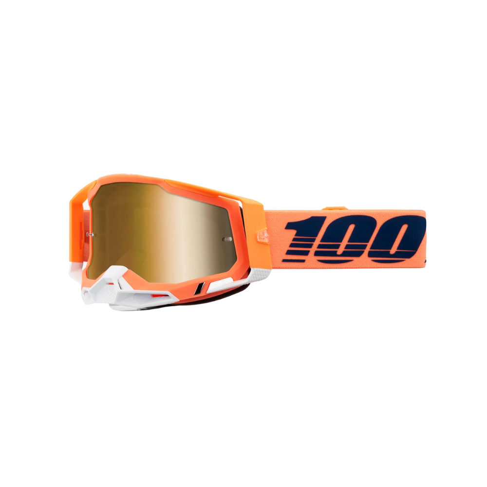 MC Auto: 100% Racecraft2 Coral True Gold Mirror Goggle