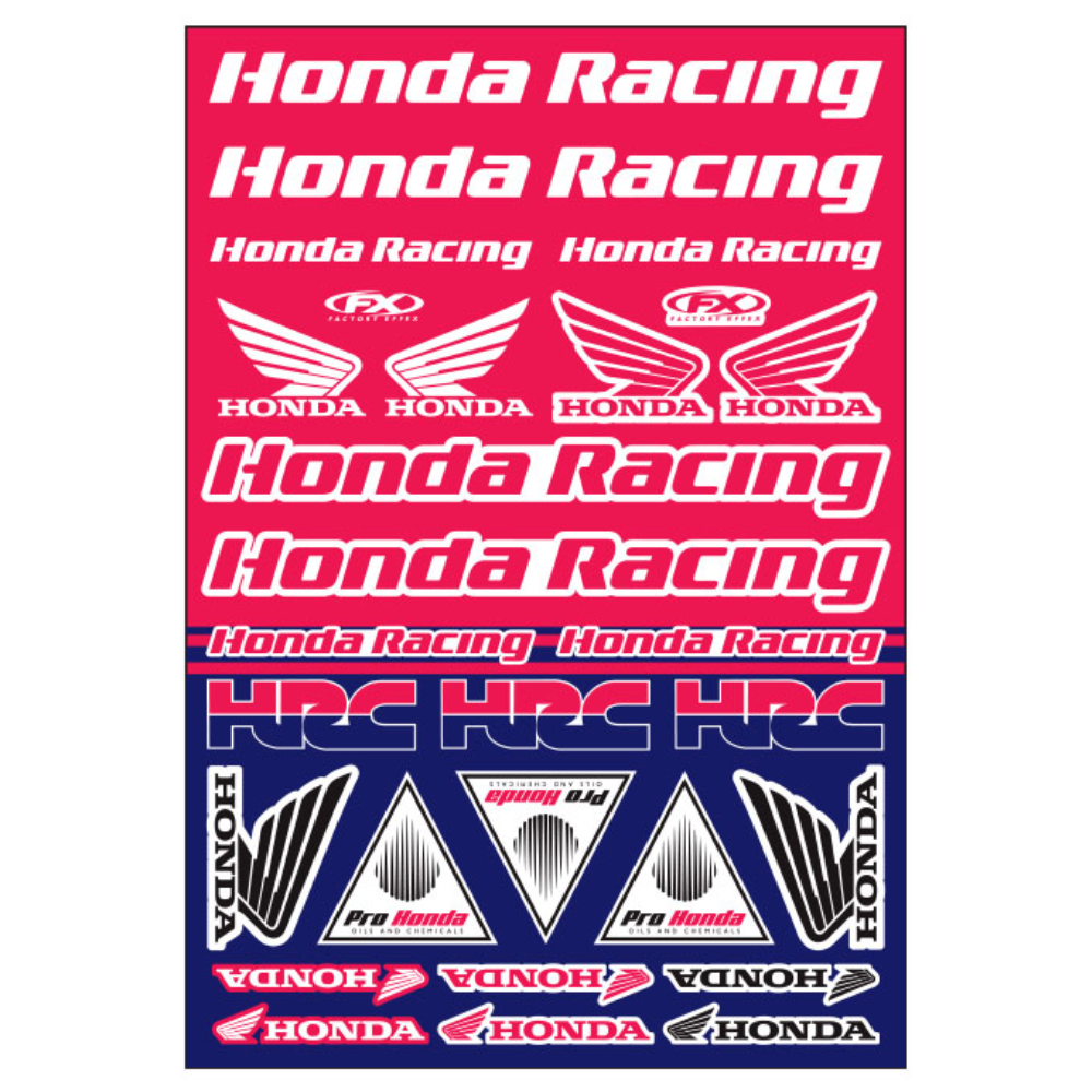MC Auto: FX Honda Racing Sticker Sheet