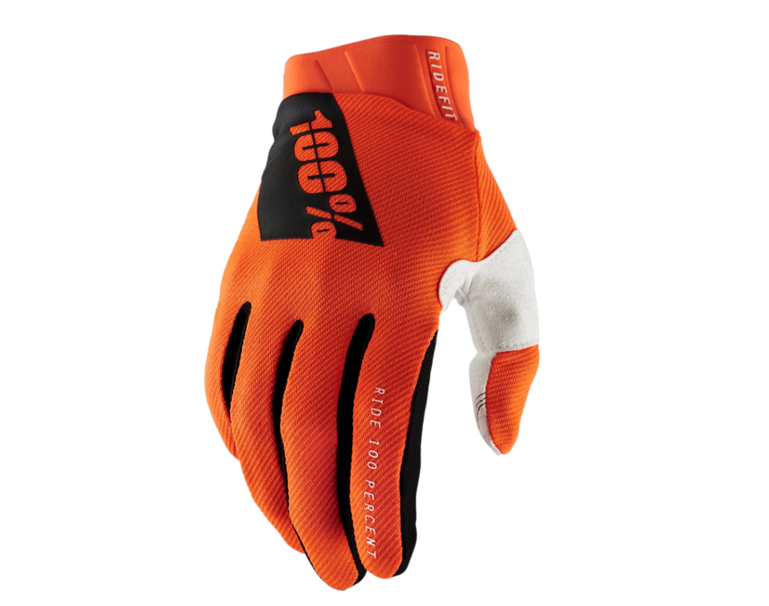 MC Auto: 100% RideFit Fluo Orange Gloves